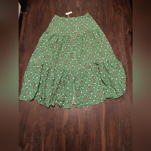Max Studio Green Floral Skirt